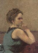 Jean-Baptiste Camille Corot Frau in Blau oil